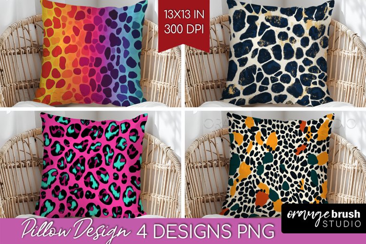 Leopard Print Pillow Sublimation - Cheetah Pillow Cover PNG