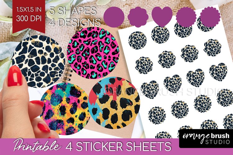Leopard Print Round Sticker - Cheetah Printable Sticker