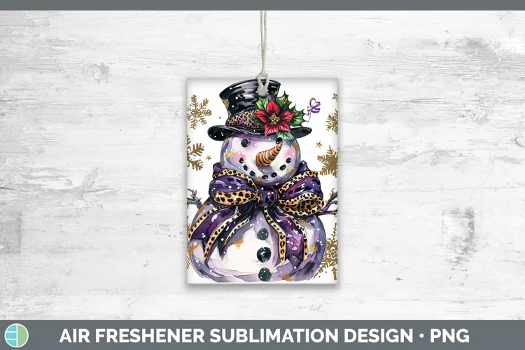 Leopard Purple Gold Snowman Air Freshener Sublimation Car Fr