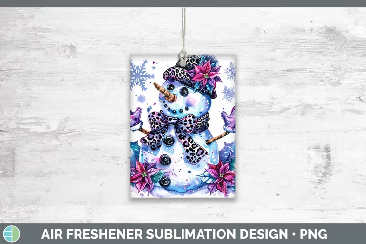 Leopard Purple Snowman Air Freshener Sublimation Car Freshen