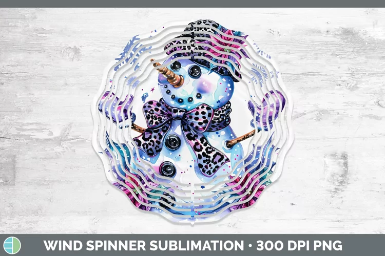 Leopard Purple Snowman Wind Spinner Sublimation Spinner Desi