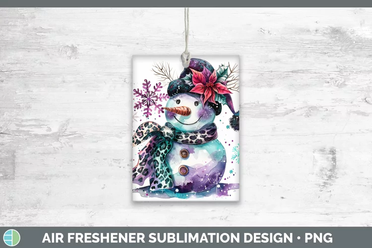 Leopard Purple Teal Snowman Air Freshener Sublimation Car Fr