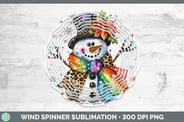 Leopard Rainbow Snowman Wind Spinner Sublimation Spinner Des
