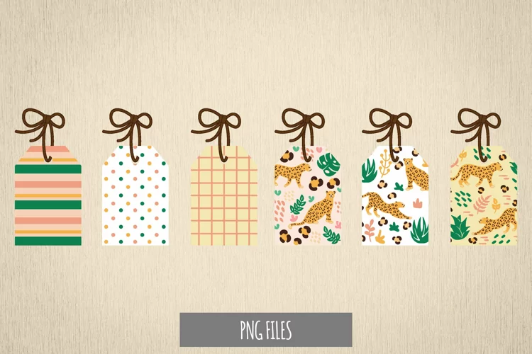 Leopard Seamless Pattern Shaped Tags