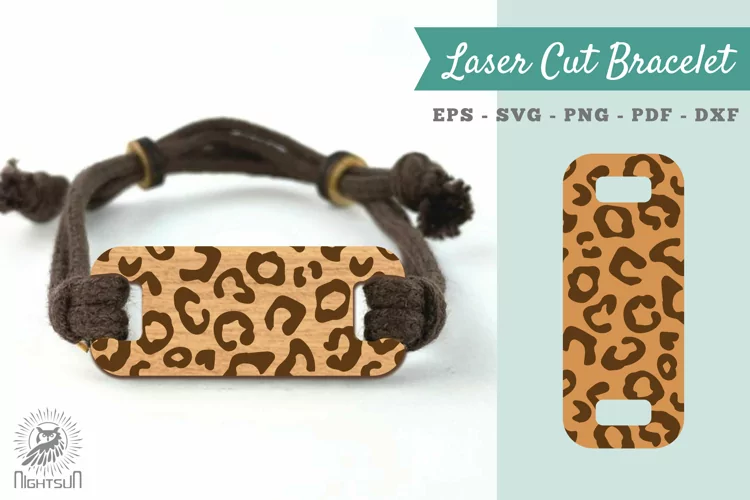Leopard Texture Laser Cut Bracelet SVG