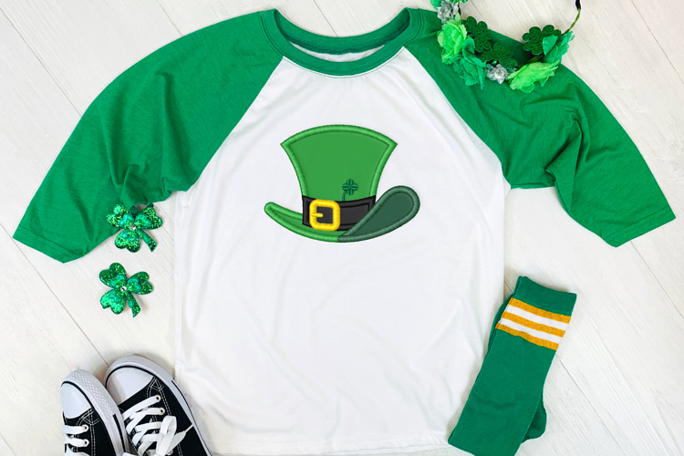 St Patricks Day Leprechaun Hat Applique Embroidery File