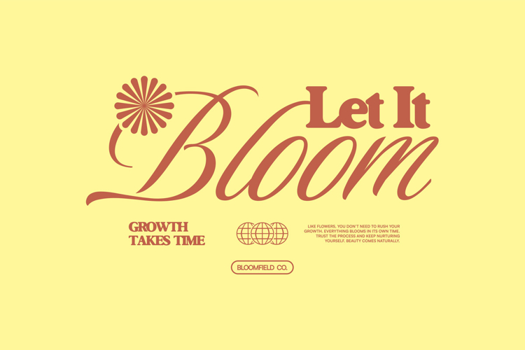 Let it Bloom Minimal Typography Quotes for T shirt