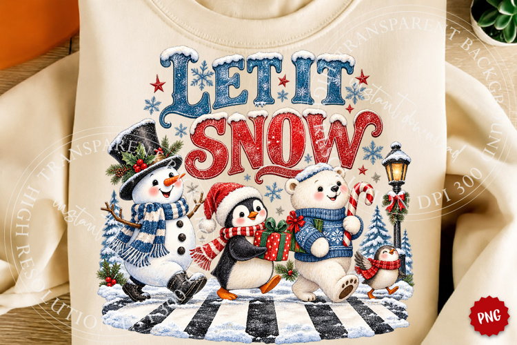 Let It Snow Christmas Friends PNG