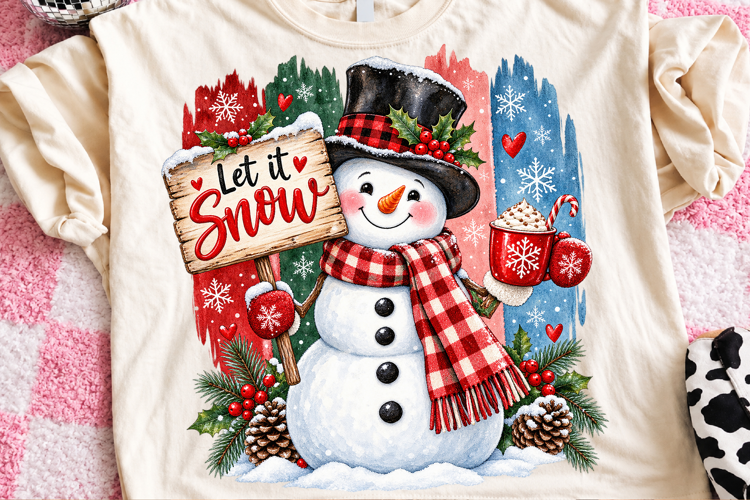 Let It Snow Snowman Christmas PNG