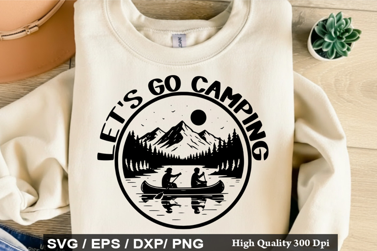 Lets Go Camping SVG - Camping Quotes Design