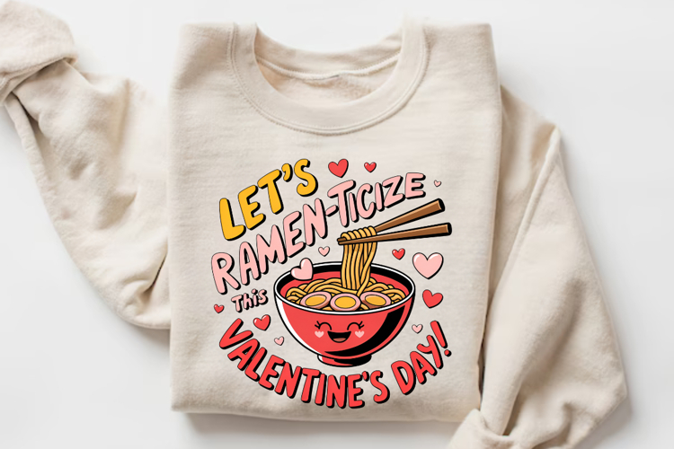 Let’s Ramen Ticize This Valentine’s Day! Sublimation PNG