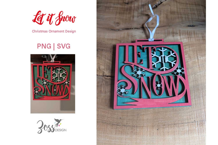 Let It Snow Christmas Ornament SVG Laser Cut File