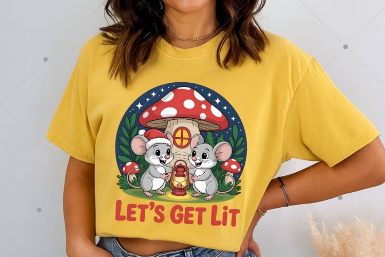 Lets get lit Funny Christmas PNG