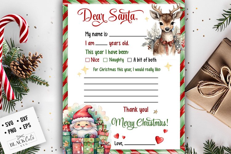 Letter to Santa printable PDF, Letter for Santa example image 1