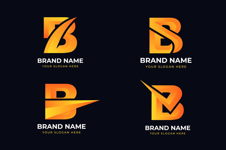 Modern Letter B Abstract Gradient Logo Design Concept