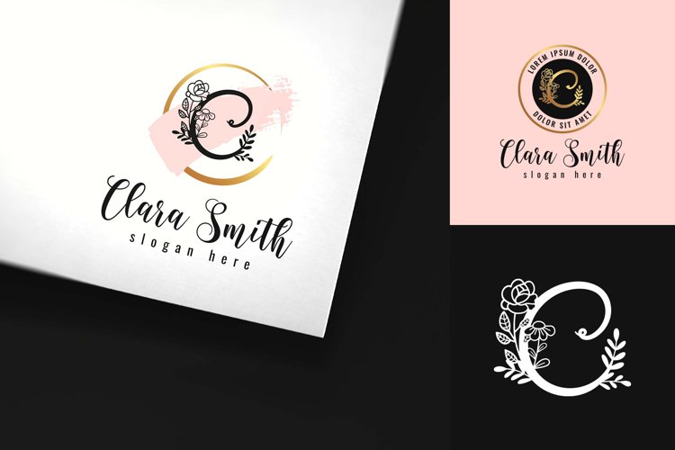 Letter C Feminine Floral Logo Templates example image 1
