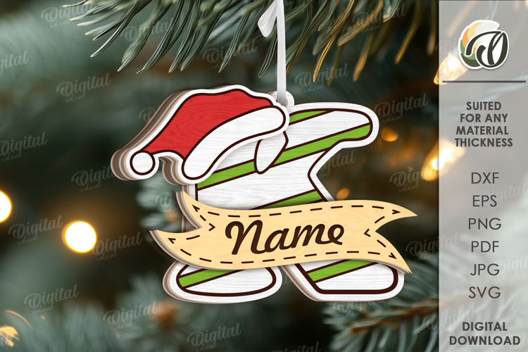 Christmas Ornament Laser Cut. Letter K SVG