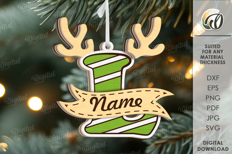 Christmas Ornament Laser Cut. Letter L SVG