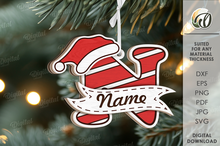 Christmas Ornament Laser Cut. Letter N SVG