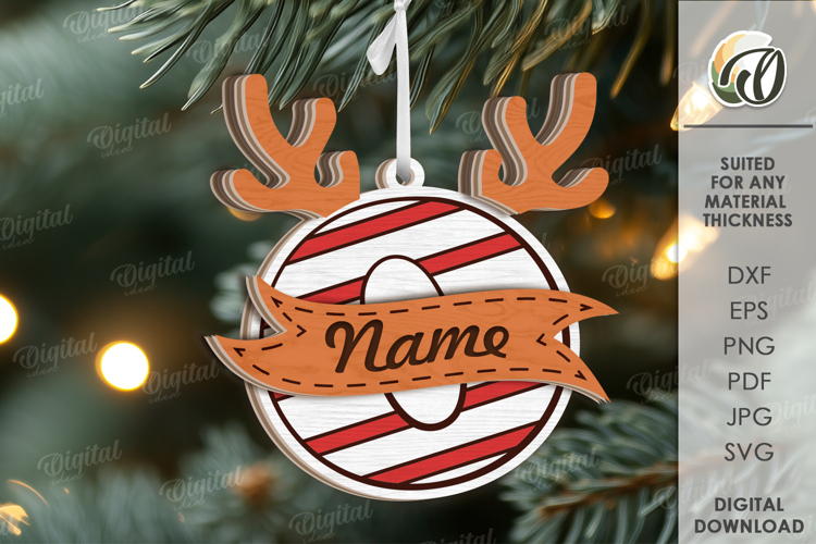 Christmas Ornament Laser Cut. Letter O SVG