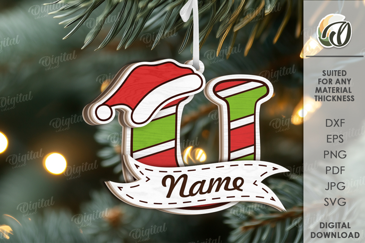 Christmas Ornament Laser Cut. Letter U SVG