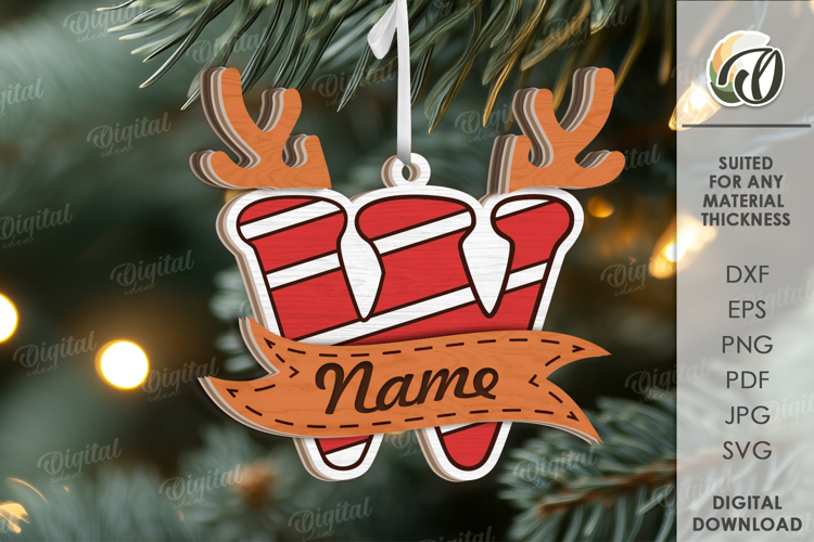Christmas Ornament Laser Cut. Letter W SVG