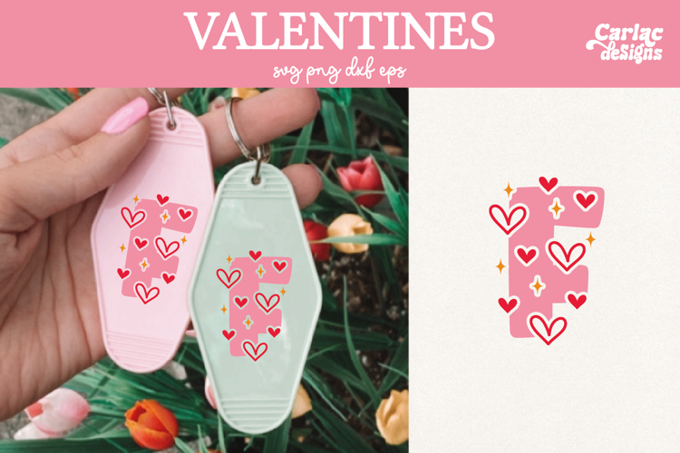 Valentine Alphabet SVG, Letter F