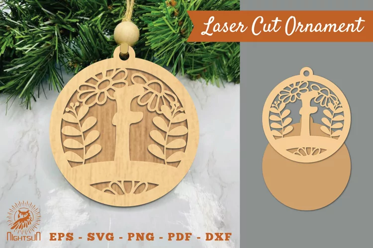 Letter F Laser Cut Ornament SVG