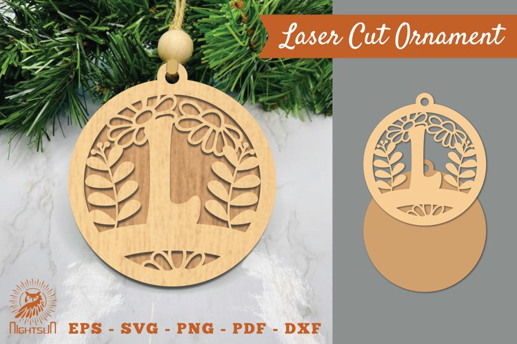 Letter L Laser Cut Ornament SVG example image 1