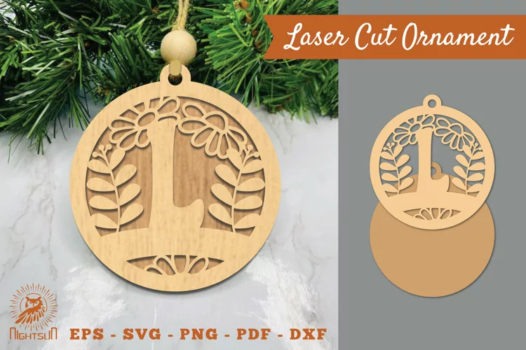 Letter L Laser Cut Ornament SVG
