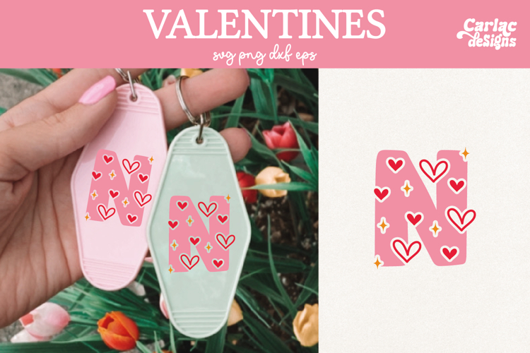 Valentine Alphabet SVG, Letter N