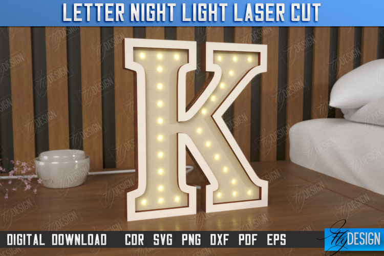 Personalized Lamp Laser Cut | Letter Night Light | Monogram
