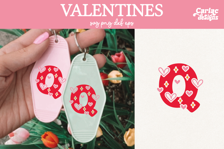 Valentine Alphabet SVG, Letter Q