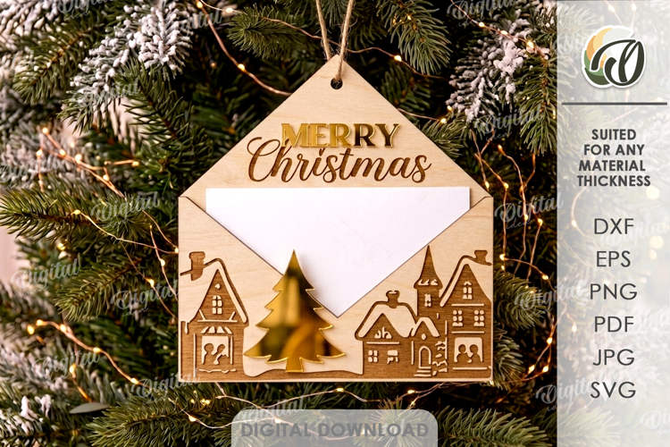 Letter To Santa Christmas Ornament Laser Cut. Christmas SVG