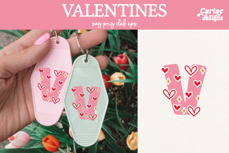 Valentine Alphabet SVG, Letter V