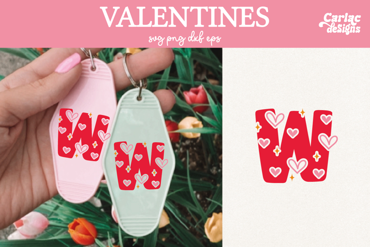 Valentine Alphabet SVG, Letter W