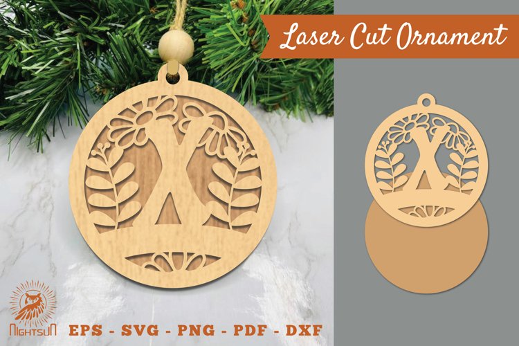 Letter X Laser Cut Ornament SVG