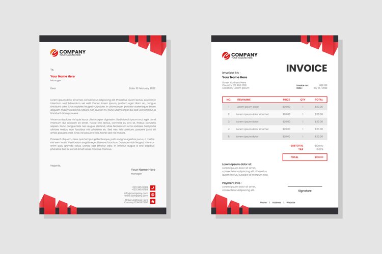 Letterhead & Invoice Corporate Template Vol.30