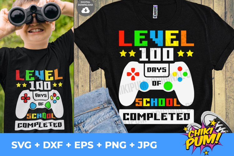 Level 100 days of school completed SVG, 100 days boy svg