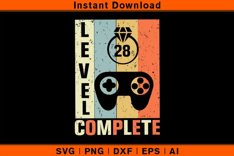 Level 28 Complete Vintage Retro Gaming Celebrate Wedding