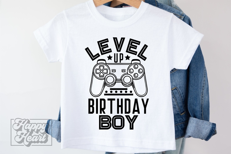 Level Up Birthday Boy SVG - Video Gamer Birthday Shirt PNG