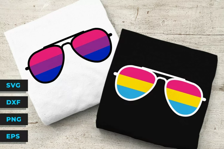 3 Stripe Aviator Sunglasses - Pride SVG File Up To 3 Colors