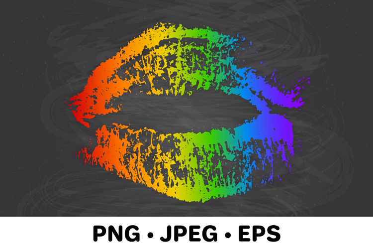 Rainbow lips print sublimation. LGBT pride month design