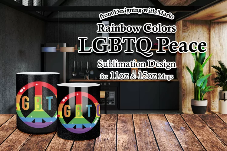 LGBTQ Rainbow Peace Symbol 11oz & 15oz Mug Sublimation