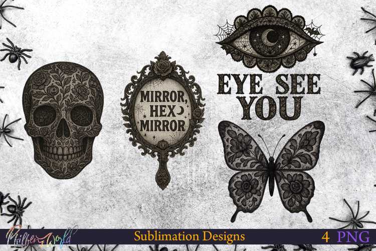 Lace Halloween Sublimation Designs | eye see you