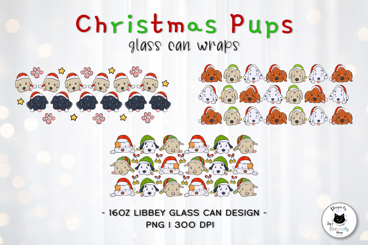 16 Oz Glass Can Designs | Christmas Glass Can Wraps