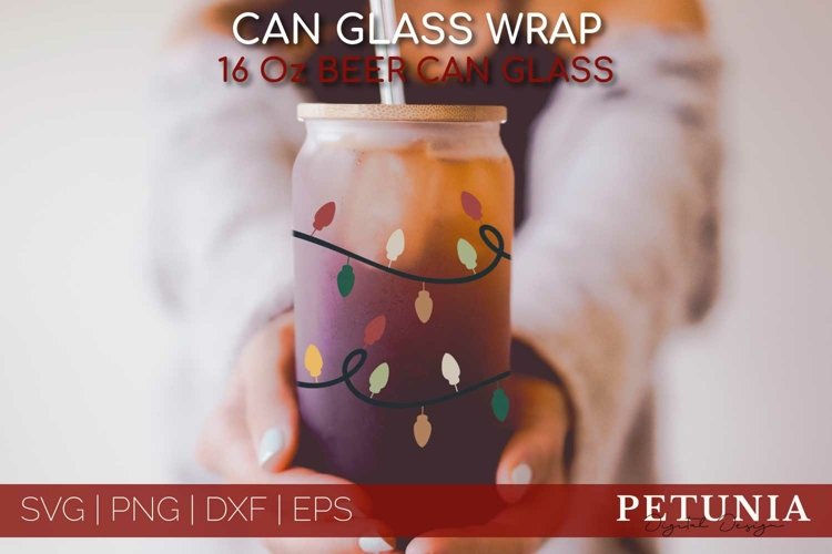 Christmas Can Glass SVG | Glass Can Wrap
