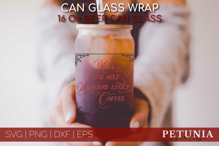 Christmas Can Glass SVG | Glass Can Wrap