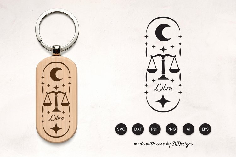 Libra Keychain Laser Cut SVG- Zodiac Laser Cut