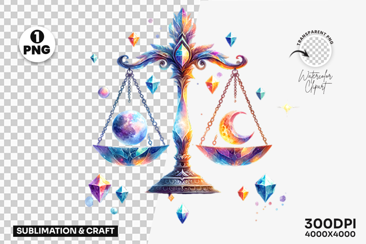 Libra Balance Zodiac Astrology Horoscope PNG Sublimation